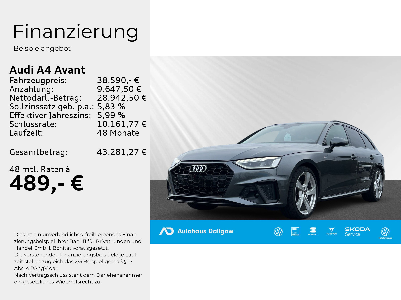 A4 Avant S line 35 TFSI ACC+Totwinkel-Assistent+