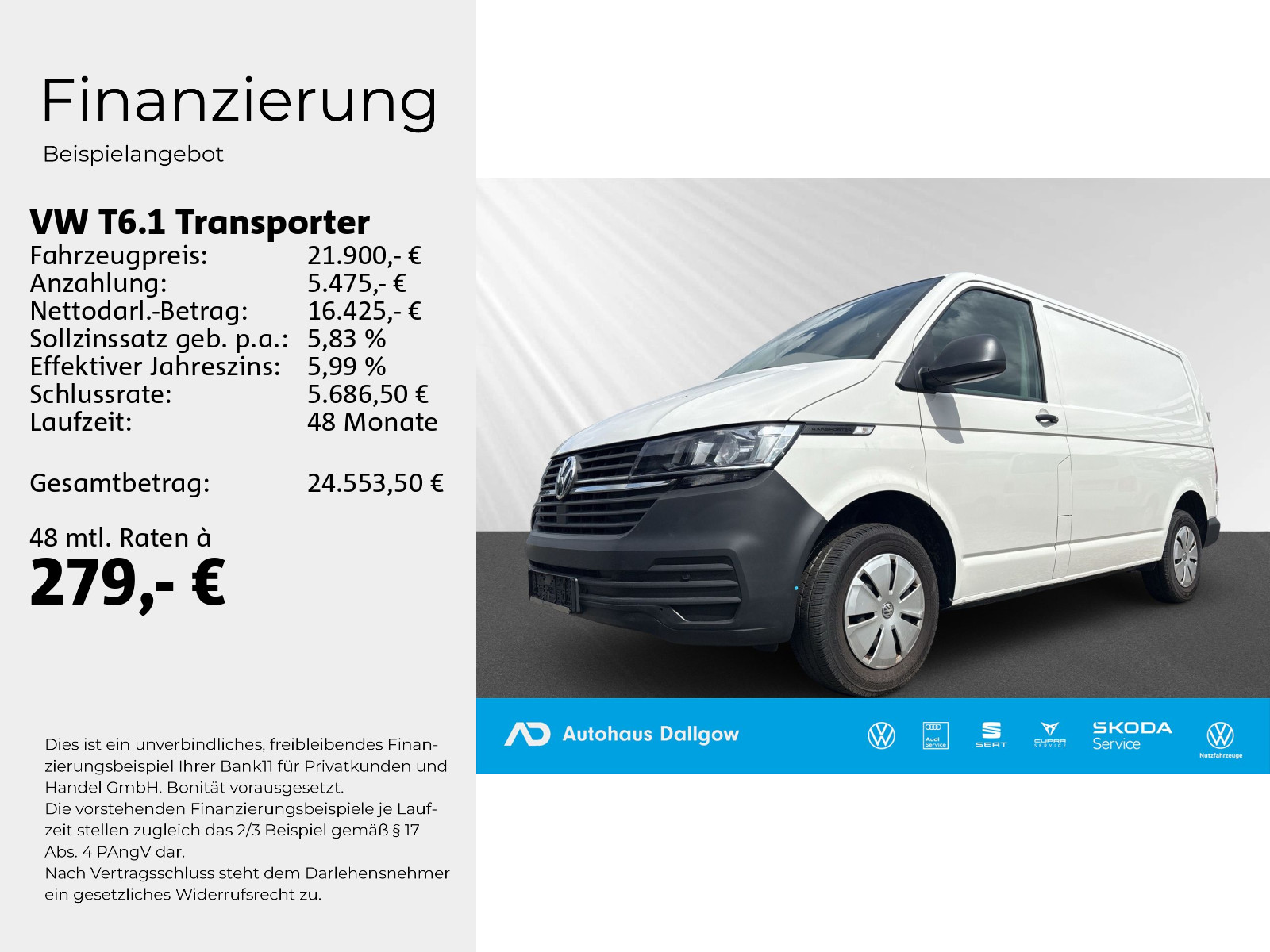 T6.1 Kasten 2.0 TDI 81kW Frontant. Radst.3000 mm