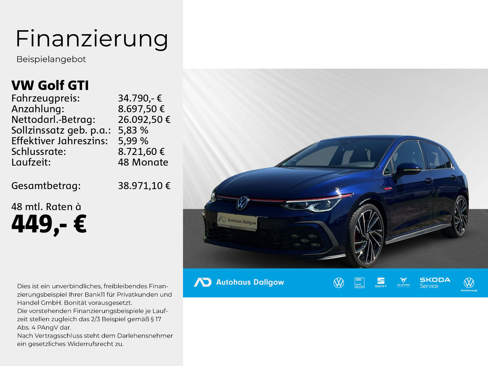 Golf GTI 2,0 l TSI 245PS+PDC+LED+Navi+(UPE:50T¤)