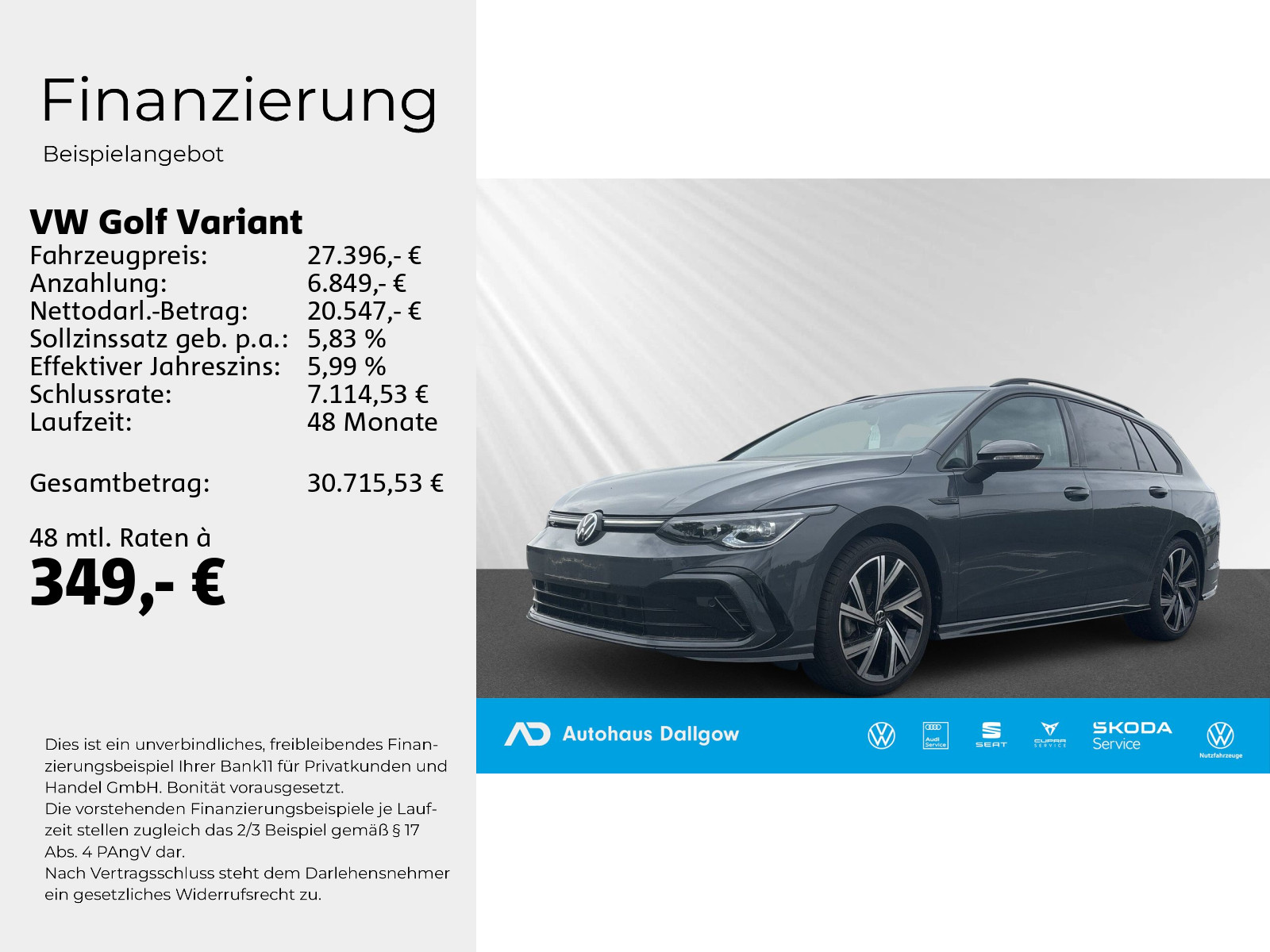 Golf Variant R-Line 1.5 l eTSI 130PS DSG+LED+PDC