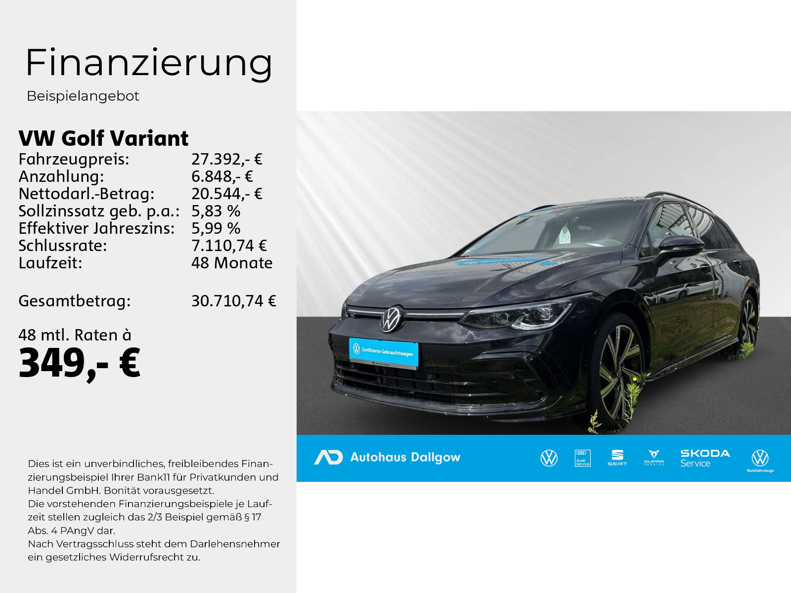 Golf Variant R-Line 1,5 l eTSI 130PS+DSG+LED+PDC