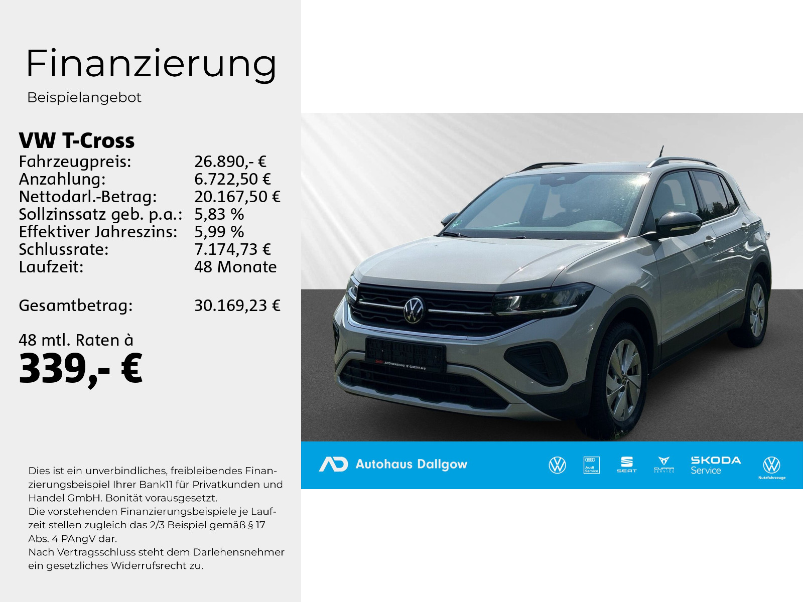 T-Cross GOAL 1.0l TSi 116PS*DSG+PDC+Nav+WiRä+RFK