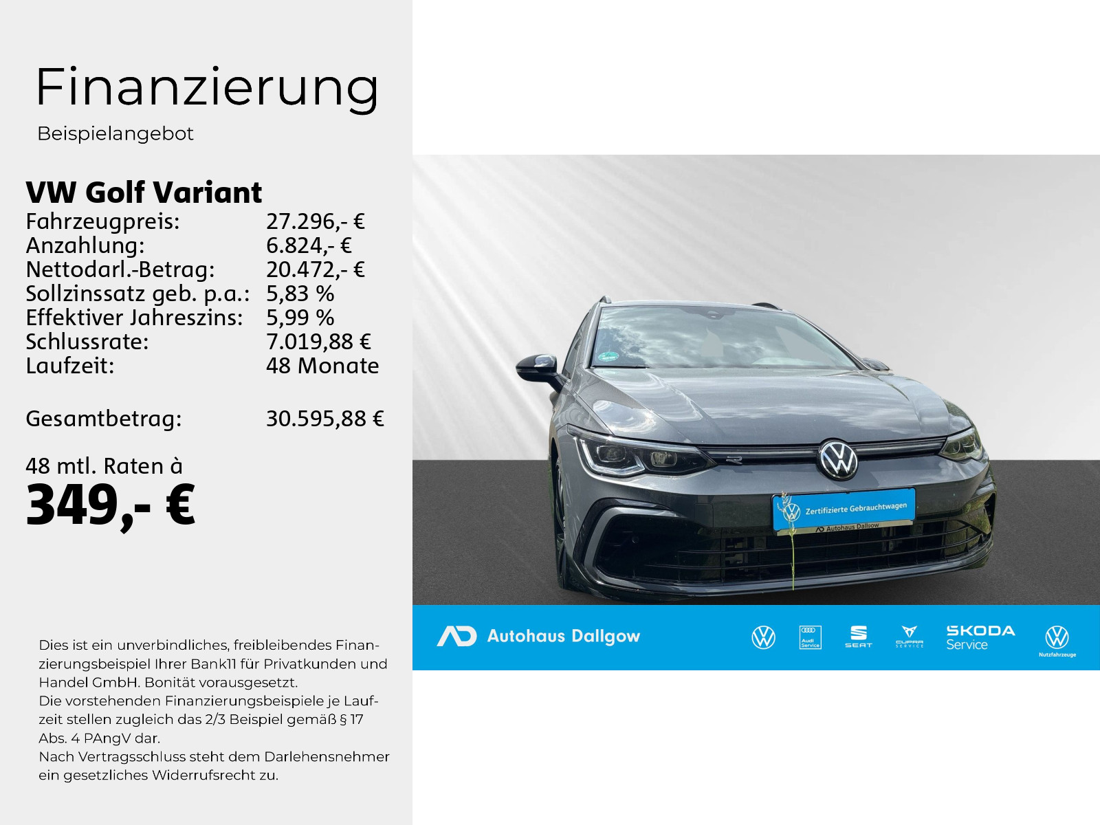 Golf Variant R-Line 1,5 l eTSI OPF 96 kW (130 PS) 7-Gang-Doppelkupplungsgetriebe DSG