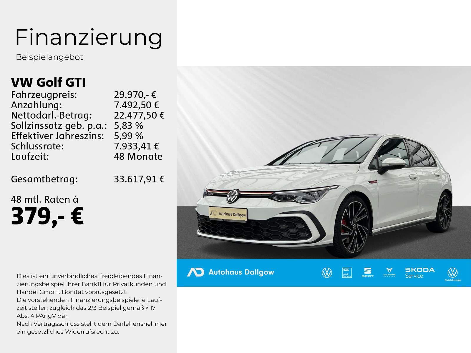 Golf GTI 2,0 l TSI OPF 180 kW (245 PS) 7-Gang-Doppelkupplungsgetriebe DSG
