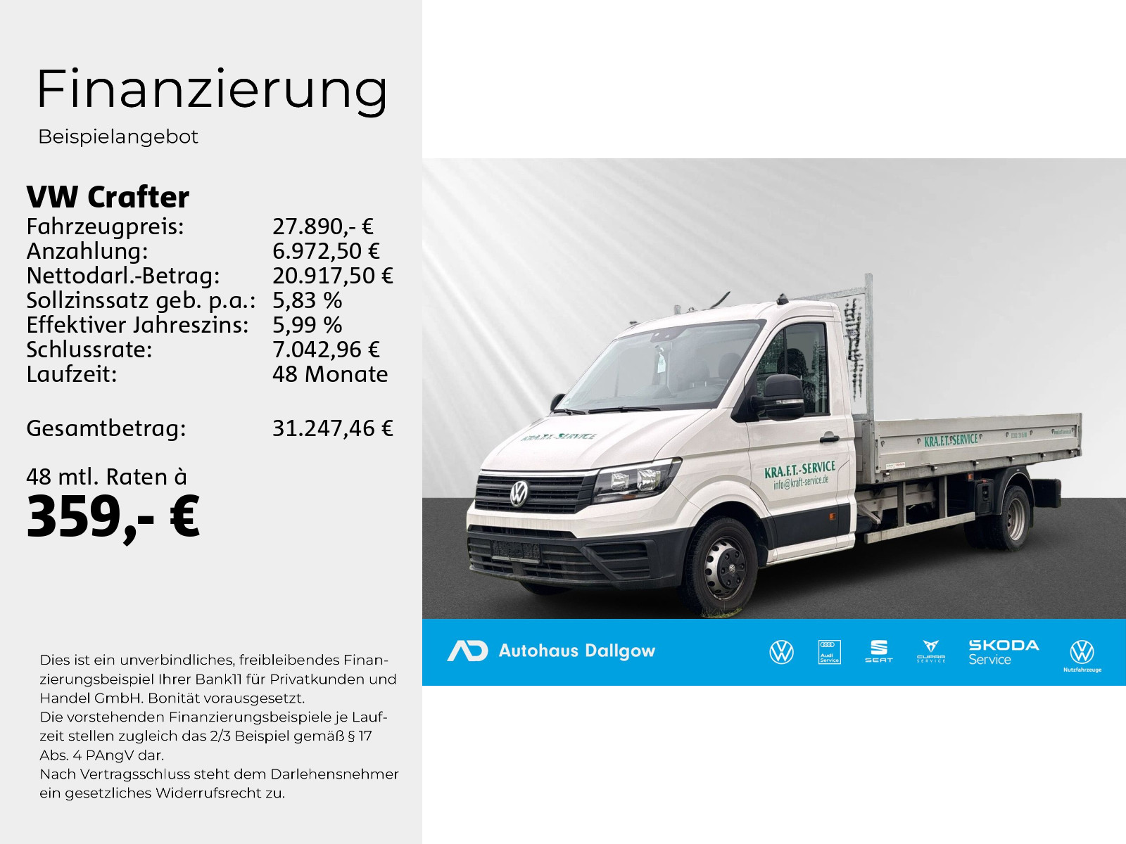 Crafter Einzelkabine langer Radstand