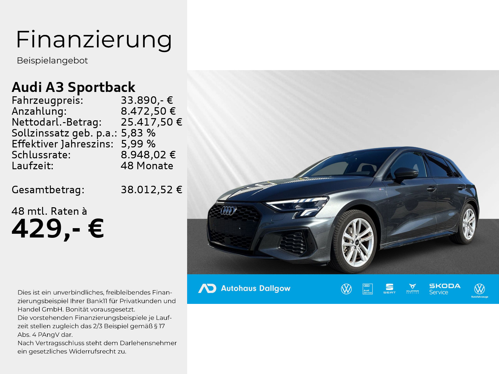 A3 Sportback S line 35 TFSI 110(150) kW(PS) S tronic
